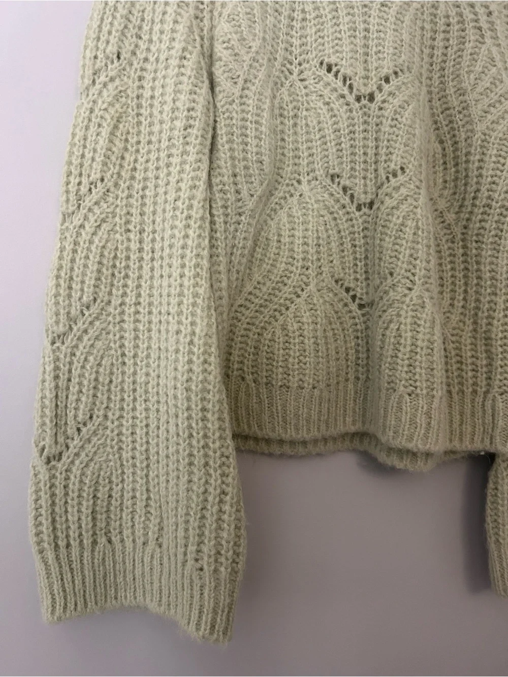 Sezane Youri Jumper Sweater in Pastel Green Mint Alpaca Wool - Picture 5 of 8